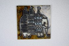 画像1: Lisa Larsonリサ・ラーソン/UNIK Elefant エレファント 陶板 (1)