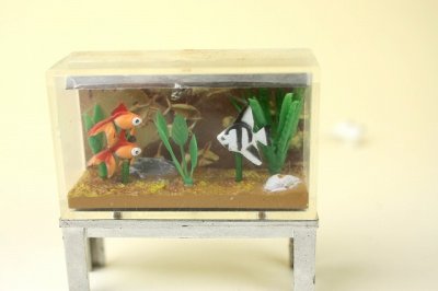 画像1: ミニチュア家具/熱帯魚と水槽