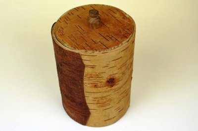 画像1: 北欧 白樺ボックス/円筒木箱