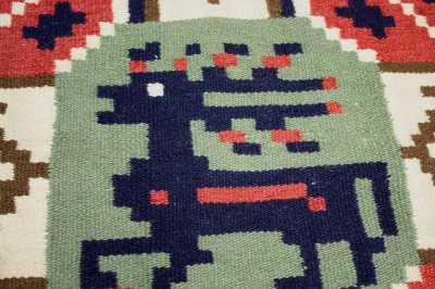 画像1: 北欧織物　フレミッシュ織り/タペストリー鹿