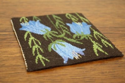 画像2: 北欧　フレミッシュ織/青い花　