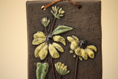 画像1: Christina Sweden Keramik/花の陶板