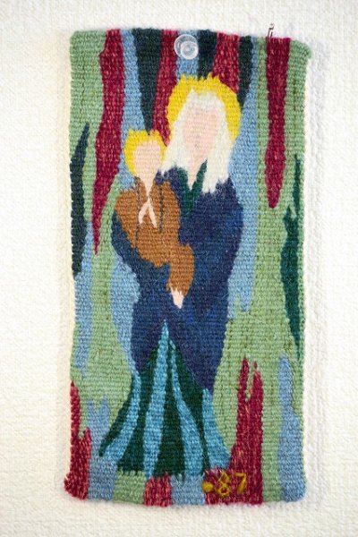 画像1: 北欧織物　フレミッシュ織　母子/BG