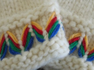 画像2: 北欧手編み/ミトン手袋　ホワイト　