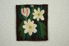 画像1: 北欧　フレミッシュ織/白い花 (1)