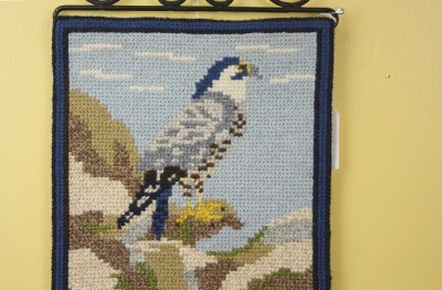 画像1: 北欧　ツヴィスト刺繍タペストリー/鳥