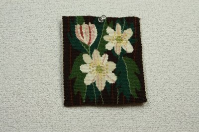 画像1: 北欧　フレミッシュ織/白い花