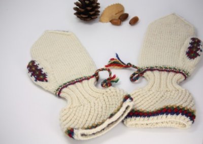 画像2: 北欧手編みのミトン手袋　　