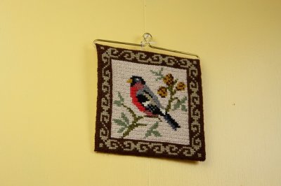 画像2: 北欧　ツヴィスト刺繍タペストリー/小鳥