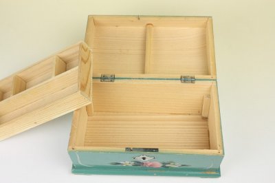 画像3: 北欧木箱　裁縫箱/ソーイングボックス