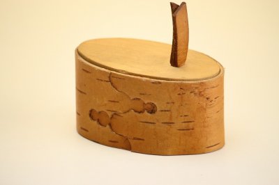 画像1: 北欧 白樺ボックス/木箱（オーバル）