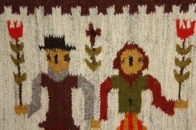 画像1: 北欧織物 フレミッシュ織り/カップル