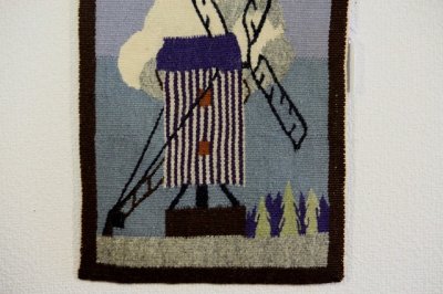画像2: 北欧織物　フレミッシュ織　紫の風車