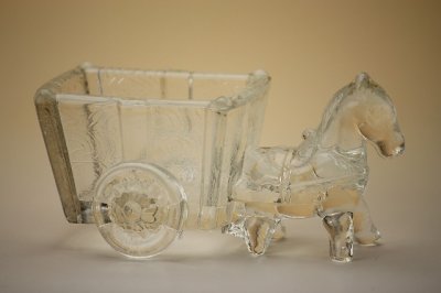 画像1: 北欧　ガラスオブジェ/馬車（Ｓ）