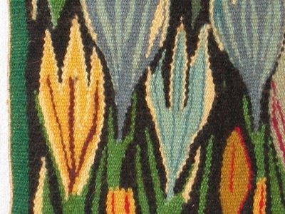 画像2: 北欧織物　フレミッシュ織　5輪の花
