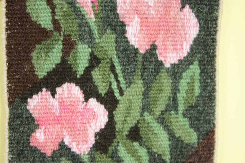 北欧 フレミッシュ織/タペストリー ピンクの花 At-39 北欧雑貨と北欧手工芸coco varie