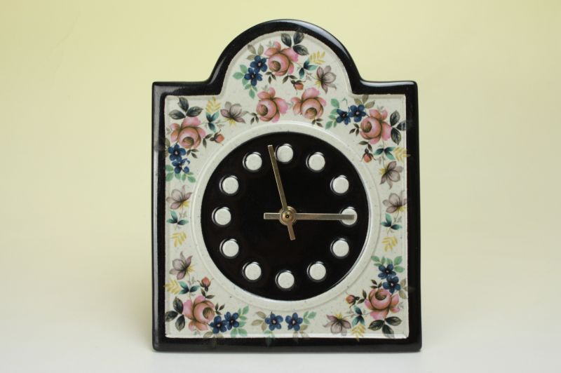 画像1: Gustavsberg Britt Louise Snudell/グスタフスベリ　ブリト・ルイス・サンデル バラの壁掛け時計 (1)