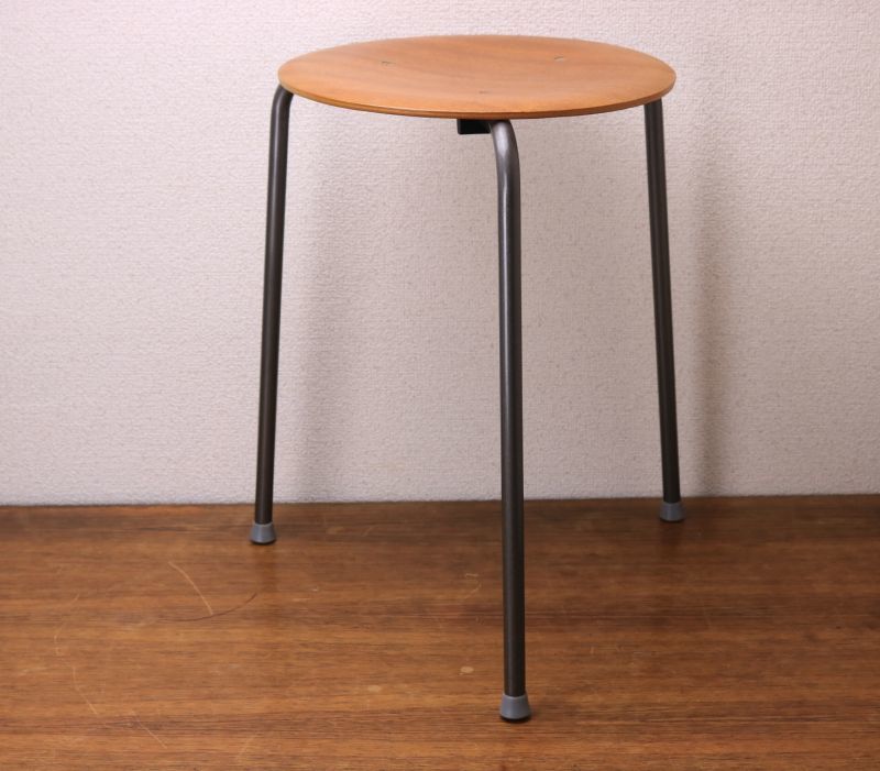 画像1: Vintage teak stool/デンマーク チーク三脚スツール (1)